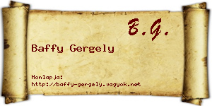 Baffy Gergely névjegykártya